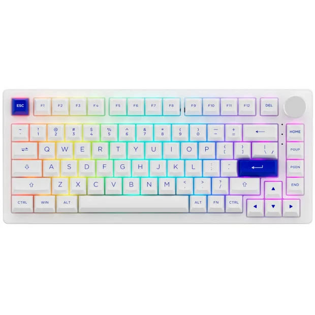 Клавиатура Akko PC75B Plus White & Blue (Akko CS Jelly Pink)
